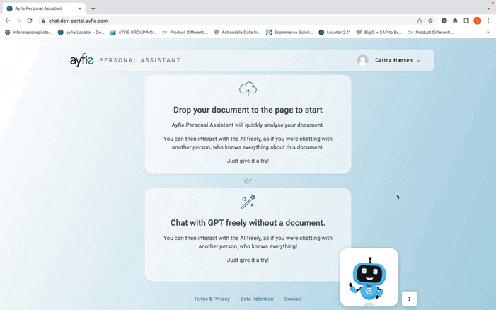 Carina Demo Ayfie PA - Upload doc GIF