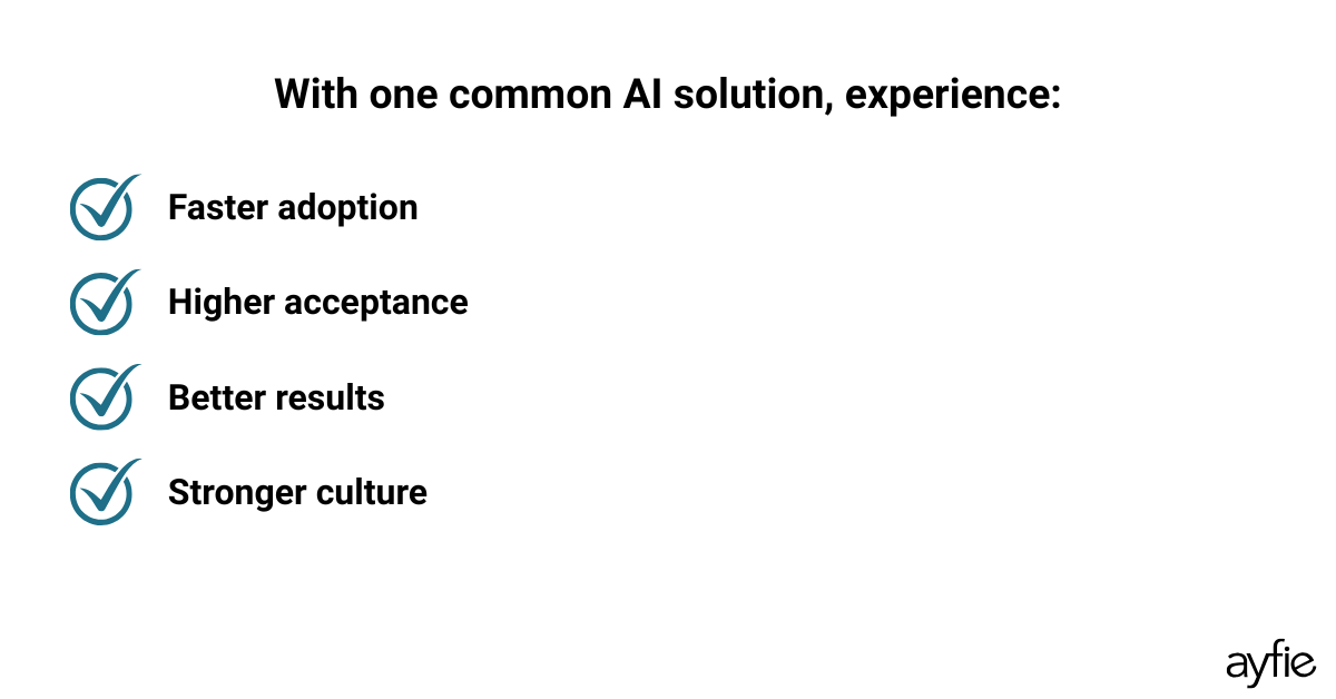 Companies choosing one common AI solution experience: