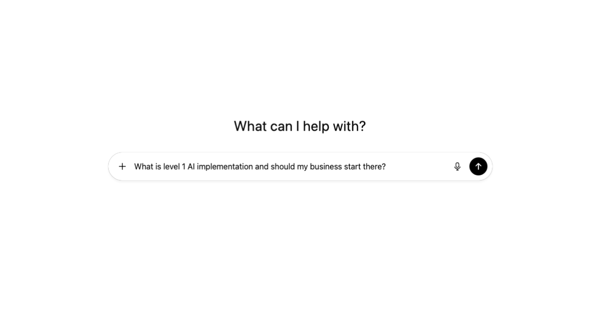 What is Level 1 AI Implementation and Should My Business Start There?